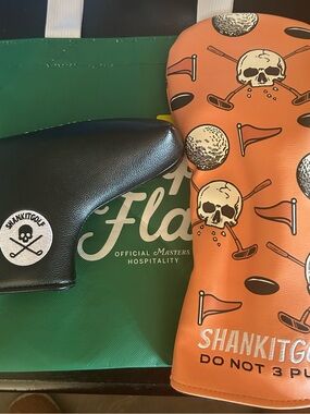 Shankitgolf Skull  Putter Headcover with Shankitgolf driver headco Leather Cover